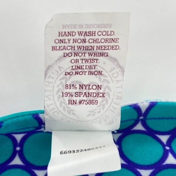 Reversible Swimsuit Bikini Bottoms Junior Sz M Blue Teal Striped Ruched SIdes - Picture 8 of 13